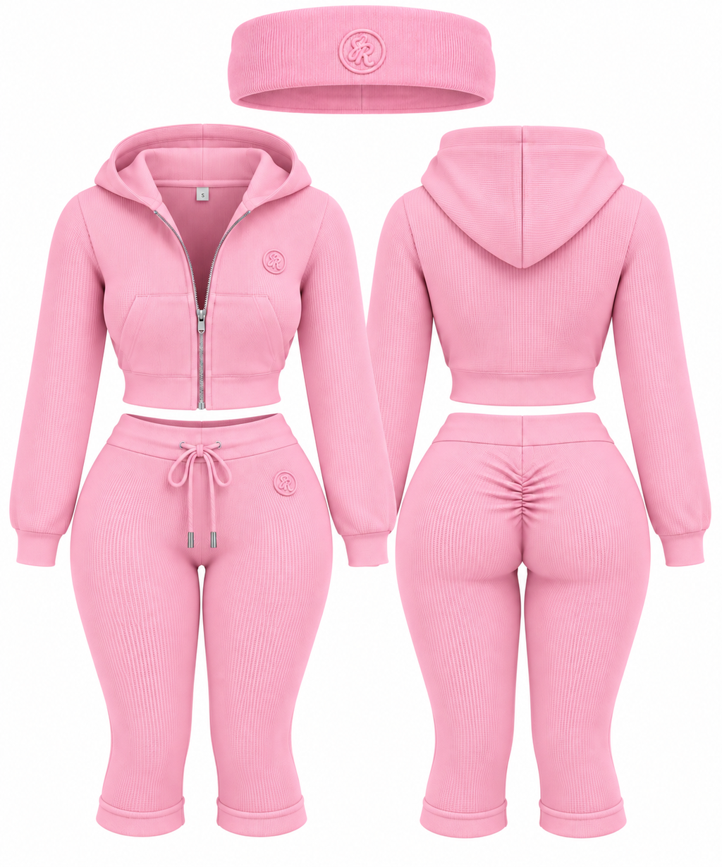 SR KNIT CAPRI SET - BLUSH MONEY